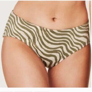 Andie The Hipster Bikini Bottom Women's‎ XL Bias Stripe Olive NWT